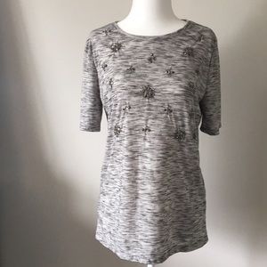 🌟 3 for $20 LOFT bejeweled t shirt 3/4 sleeves
